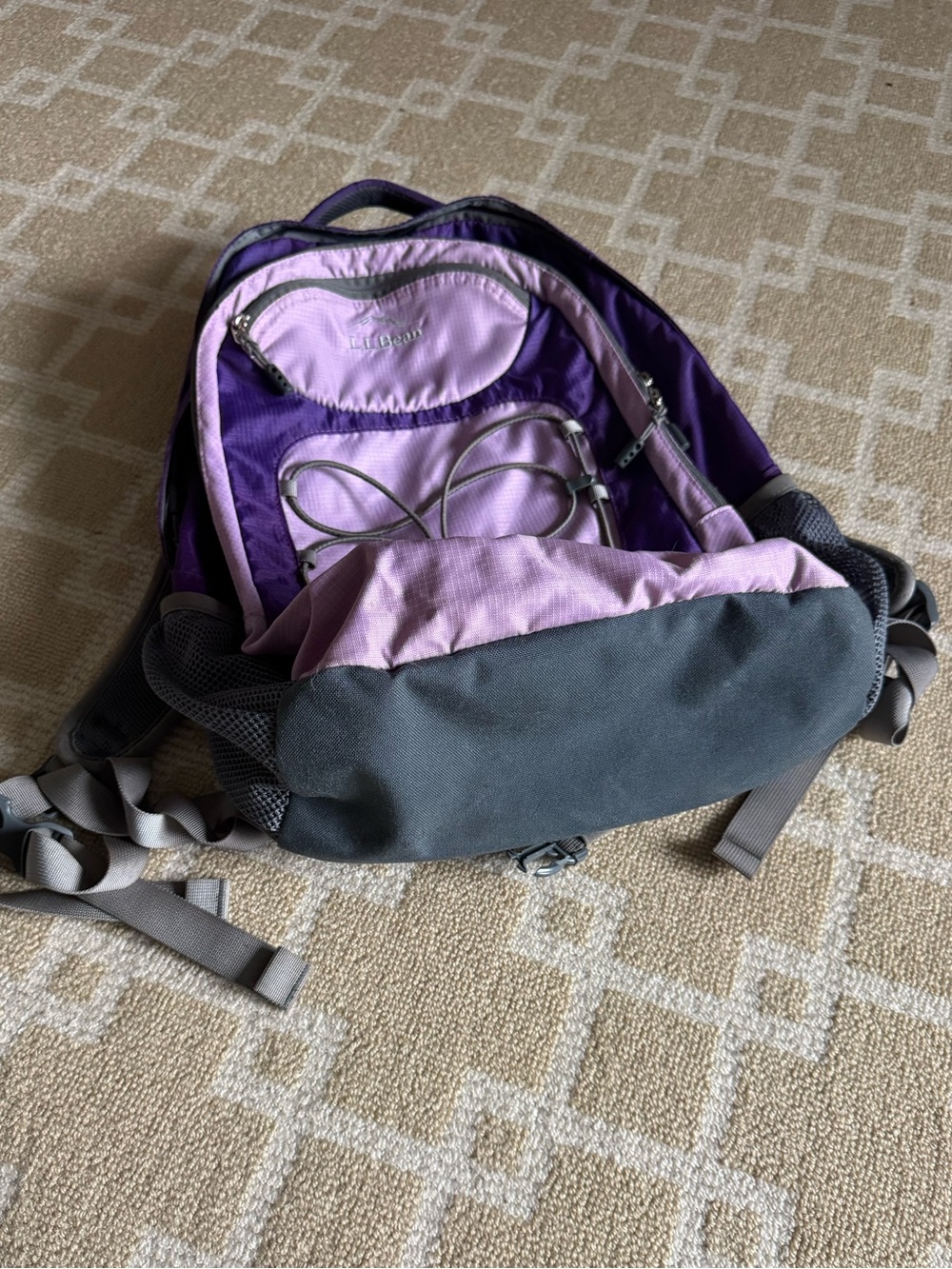 L.L. Bean North Ridge Backpack Purple Laptop Hiking School Travel Daypack - Picture 4 of 14